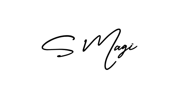 S Magi stylish signature style. Best Handwritten Sign (AmerikaSignatureDemo-Regular) for my name. Handwritten Signature Collection Ideas for my name S Magi. S Magi signature style 3 images and pictures png