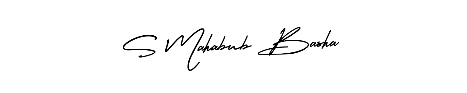 How to make S Mahabub Basha name signature. Use AmerikaSignatureDemo-Regular style for creating short signs online. This is the latest handwritten sign. S Mahabub Basha signature style 3 images and pictures png