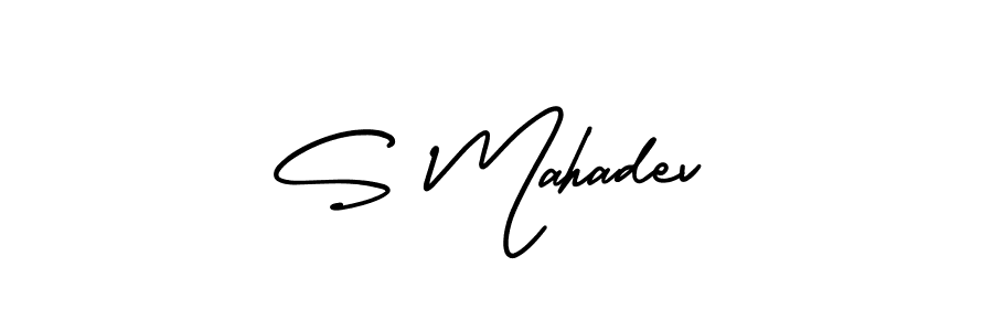 How to make S Mahadev name signature. Use AmerikaSignatureDemo-Regular style for creating short signs online. This is the latest handwritten sign. S Mahadev signature style 3 images and pictures png