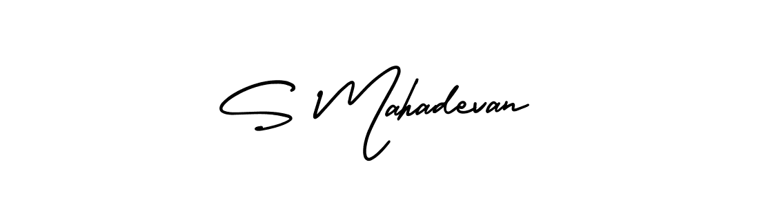 How to make S Mahadevan name signature. Use AmerikaSignatureDemo-Regular style for creating short signs online. This is the latest handwritten sign. S Mahadevan signature style 3 images and pictures png