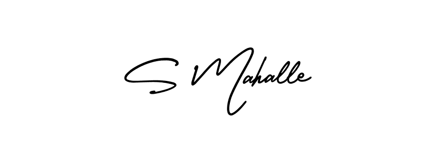 The best way (AmerikaSignatureDemo-Regular) to make a short signature is to pick only two or three words in your name. The name S Mahalle include a total of six letters. For converting this name. S Mahalle signature style 3 images and pictures png