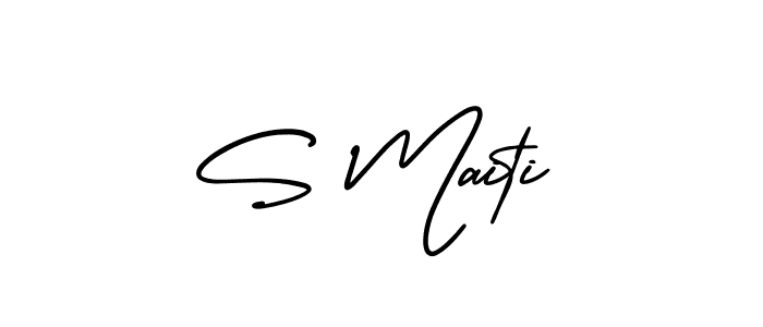 S Maiti stylish signature style. Best Handwritten Sign (AmerikaSignatureDemo-Regular) for my name. Handwritten Signature Collection Ideas for my name S Maiti. S Maiti signature style 3 images and pictures png