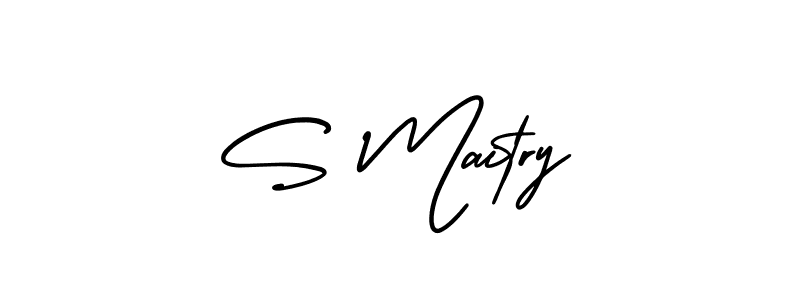 if you are searching for the best signature style for your name S Maitry. so please give up your signature search. here we have designed multiple signature styles  using AmerikaSignatureDemo-Regular. S Maitry signature style 3 images and pictures png