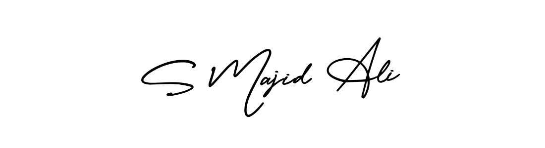 You should practise on your own different ways (AmerikaSignatureDemo-Regular) to write your name (S Majid Ali) in signature. don't let someone else do it for you. S Majid Ali signature style 3 images and pictures png