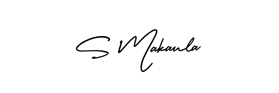 Use a signature maker to create a handwritten signature online. With this signature software, you can design (AmerikaSignatureDemo-Regular) your own signature for name S Makaula. S Makaula signature style 3 images and pictures png
