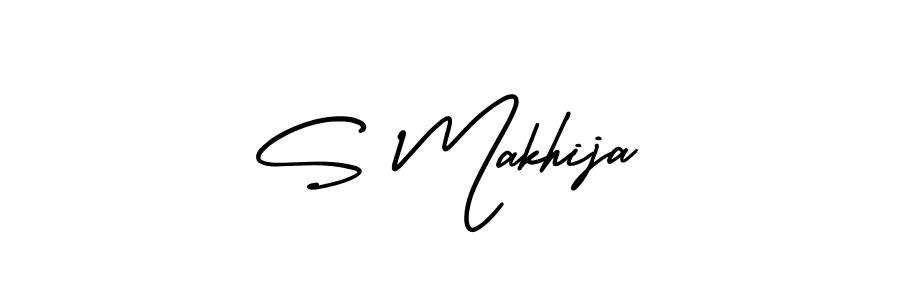Use a signature maker to create a handwritten signature online. With this signature software, you can design (AmerikaSignatureDemo-Regular) your own signature for name S Makhija. S Makhija signature style 3 images and pictures png