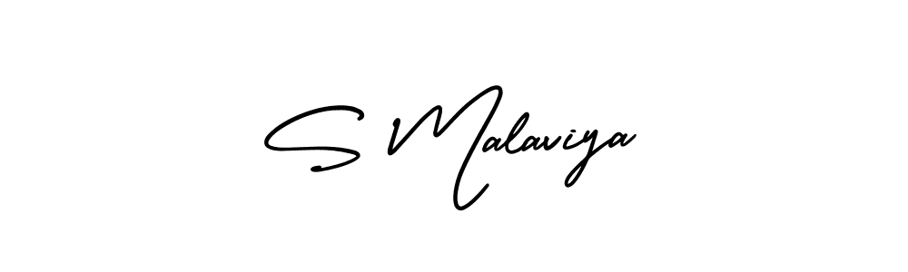 S Malaviya stylish signature style. Best Handwritten Sign (AmerikaSignatureDemo-Regular) for my name. Handwritten Signature Collection Ideas for my name S Malaviya. S Malaviya signature style 3 images and pictures png