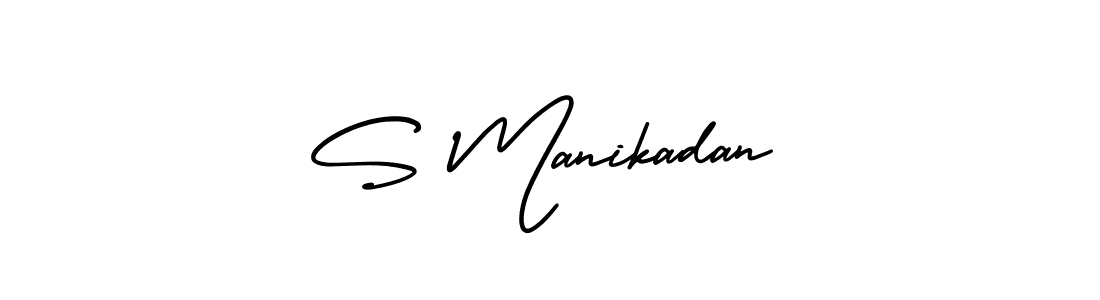 Create a beautiful signature design for name S Manikadan. With this signature (AmerikaSignatureDemo-Regular) fonts, you can make a handwritten signature for free. S Manikadan signature style 3 images and pictures png