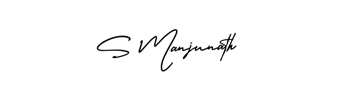 Use a signature maker to create a handwritten signature online. With this signature software, you can design (AmerikaSignatureDemo-Regular) your own signature for name S Manjunath. S Manjunath signature style 3 images and pictures png