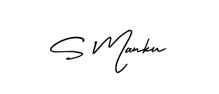 if you are searching for the best signature style for your name S Manku. so please give up your signature search. here we have designed multiple signature styles  using AmerikaSignatureDemo-Regular. S Manku signature style 3 images and pictures png