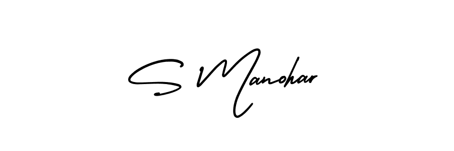 How to make S Manohar signature? AmerikaSignatureDemo-Regular is a professional autograph style. Create handwritten signature for S Manohar name. S Manohar signature style 3 images and pictures png