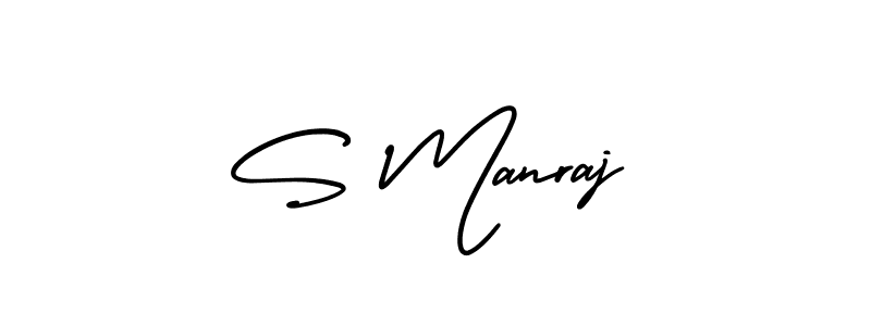 Similarly AmerikaSignatureDemo-Regular is the best handwritten signature design. Signature creator online .You can use it as an online autograph creator for name S Manraj. S Manraj signature style 3 images and pictures png