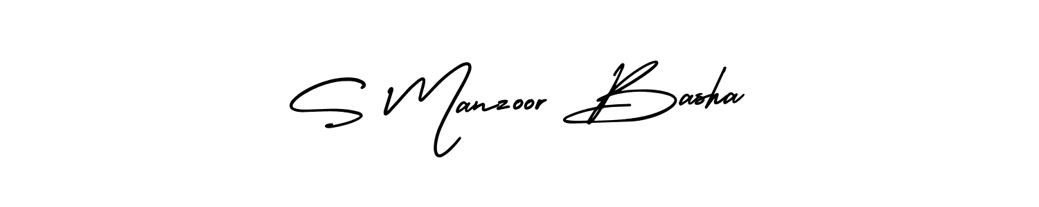 Similarly AmerikaSignatureDemo-Regular is the best handwritten signature design. Signature creator online .You can use it as an online autograph creator for name S Manzoor Basha. S Manzoor Basha signature style 3 images and pictures png