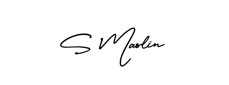 Also we have S Maslin name is the best signature style. Create professional handwritten signature collection using AmerikaSignatureDemo-Regular autograph style. S Maslin signature style 3 images and pictures png