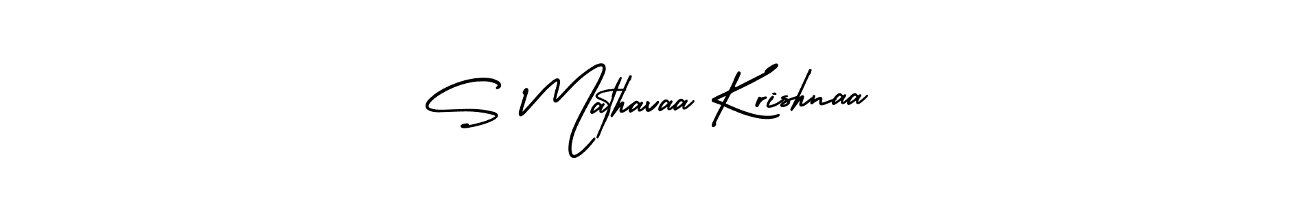 Make a beautiful signature design for name S Mathavaa Krishnaa. With this signature (AmerikaSignatureDemo-Regular) style, you can create a handwritten signature for free. S Mathavaa Krishnaa signature style 3 images and pictures png