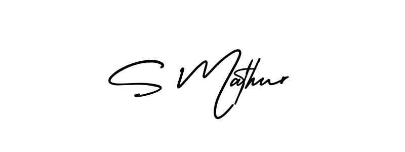 How to make S Mathur name signature. Use AmerikaSignatureDemo-Regular style for creating short signs online. This is the latest handwritten sign. S Mathur signature style 3 images and pictures png
