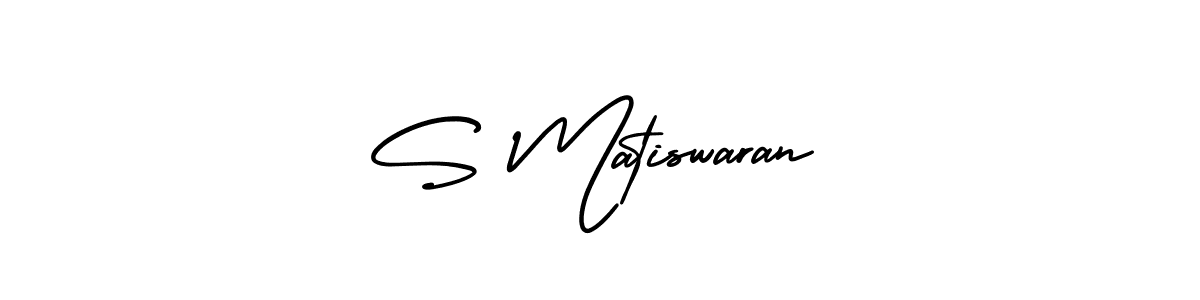 AmerikaSignatureDemo-Regular is a professional signature style that is perfect for those who want to add a touch of class to their signature. It is also a great choice for those who want to make their signature more unique. Get S Matiswaran name to fancy signature for free. S Matiswaran signature style 3 images and pictures png