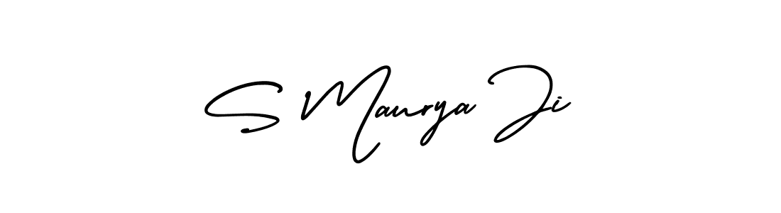 How to make S Maurya Ji name signature. Use AmerikaSignatureDemo-Regular style for creating short signs online. This is the latest handwritten sign. S Maurya Ji signature style 3 images and pictures png