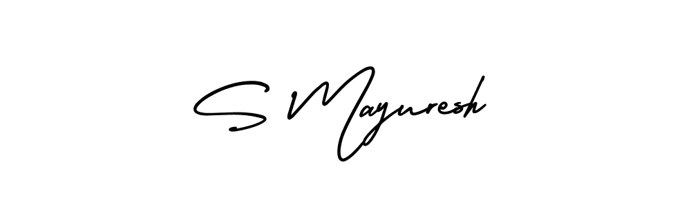 How to make S Mayuresh name signature. Use AmerikaSignatureDemo-Regular style for creating short signs online. This is the latest handwritten sign. S Mayuresh signature style 3 images and pictures png