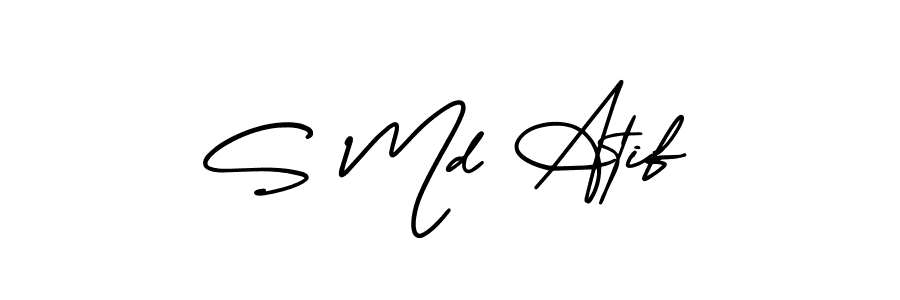 How to Draw S Md Atif signature style? AmerikaSignatureDemo-Regular is a latest design signature styles for name S Md Atif. S Md Atif signature style 3 images and pictures png