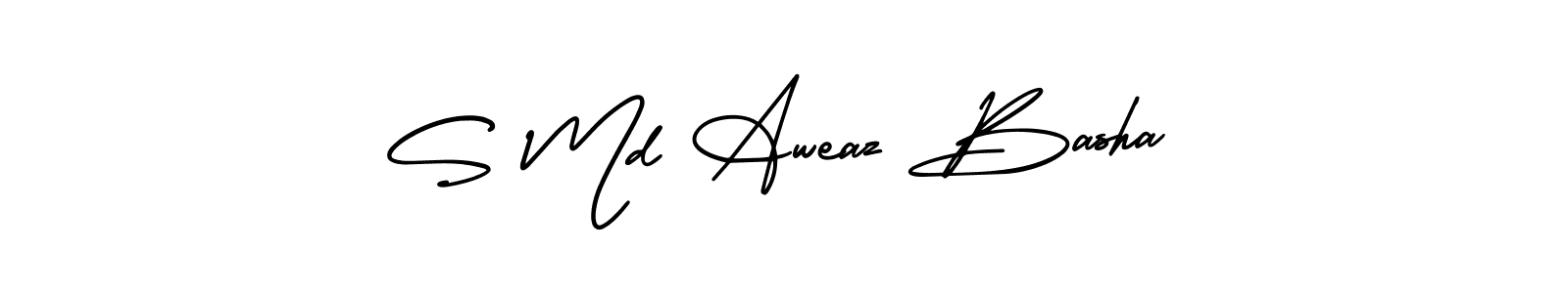 Also You can easily find your signature by using the search form. We will create S Md Aweaz Basha name handwritten signature images for you free of cost using AmerikaSignatureDemo-Regular sign style. S Md Aweaz Basha signature style 3 images and pictures png