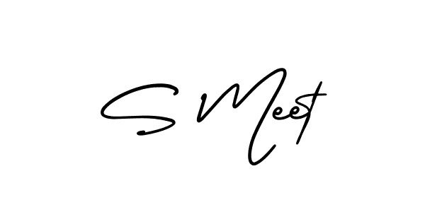 if you are searching for the best signature style for your name S Meet. so please give up your signature search. here we have designed multiple signature styles  using AmerikaSignatureDemo-Regular. S Meet signature style 3 images and pictures png