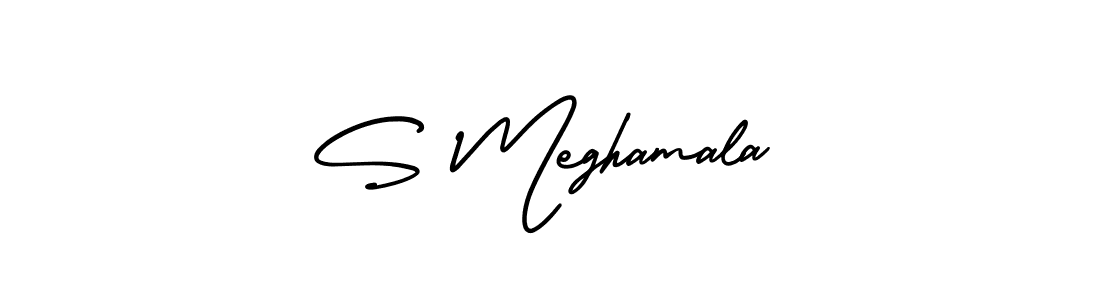 Similarly AmerikaSignatureDemo-Regular is the best handwritten signature design. Signature creator online .You can use it as an online autograph creator for name S Meghamala. S Meghamala signature style 3 images and pictures png