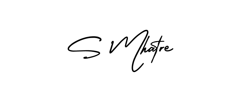 S Mhatre stylish signature style. Best Handwritten Sign (AmerikaSignatureDemo-Regular) for my name. Handwritten Signature Collection Ideas for my name S Mhatre. S Mhatre signature style 3 images and pictures png