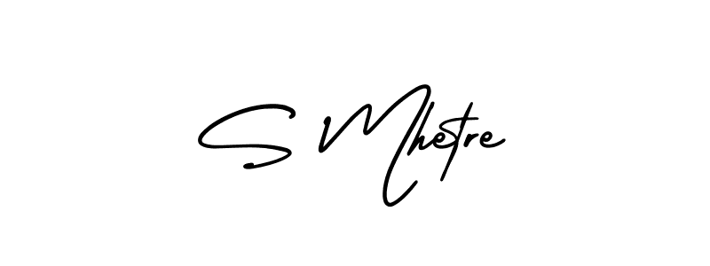 How to Draw S Mhetre signature style? AmerikaSignatureDemo-Regular is a latest design signature styles for name S Mhetre. S Mhetre signature style 3 images and pictures png