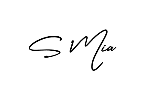 if you are searching for the best signature style for your name S Mia. so please give up your signature search. here we have designed multiple signature styles  using AmerikaSignatureDemo-Regular. S Mia signature style 3 images and pictures png
