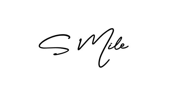 Similarly AmerikaSignatureDemo-Regular is the best handwritten signature design. Signature creator online .You can use it as an online autograph creator for name S Mile. S Mile signature style 3 images and pictures png