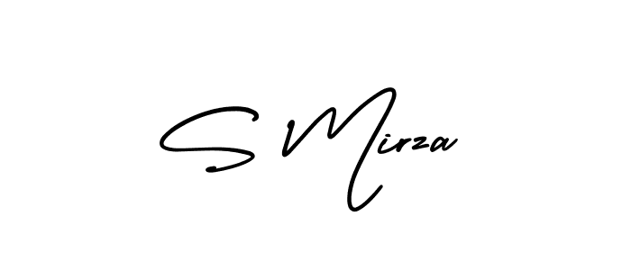 Design your own signature with our free online signature maker. With this signature software, you can create a handwritten (AmerikaSignatureDemo-Regular) signature for name S Mirza. S Mirza signature style 3 images and pictures png