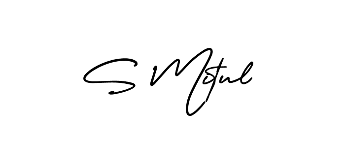 How to make S Mitul name signature. Use AmerikaSignatureDemo-Regular style for creating short signs online. This is the latest handwritten sign. S Mitul signature style 3 images and pictures png