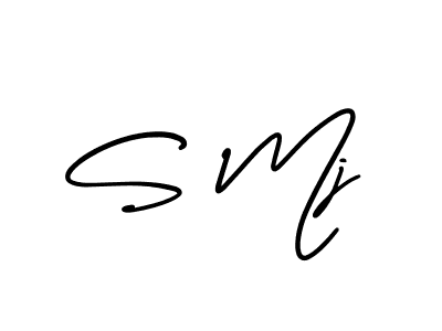 S Mj stylish signature style. Best Handwritten Sign (AmerikaSignatureDemo-Regular) for my name. Handwritten Signature Collection Ideas for my name S Mj. S Mj signature style 3 images and pictures png