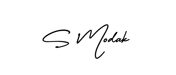 The best way (AmerikaSignatureDemo-Regular) to make a short signature is to pick only two or three words in your name. The name S Modak include a total of six letters. For converting this name. S Modak signature style 3 images and pictures png