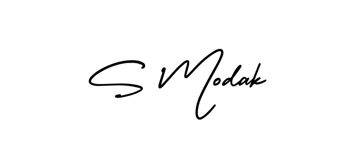 Design your own signature with our free online signature maker. With this signature software, you can create a handwritten (AmerikaSignatureDemo-Regular) signature for name S Modak. S Modak signature style 3 images and pictures png