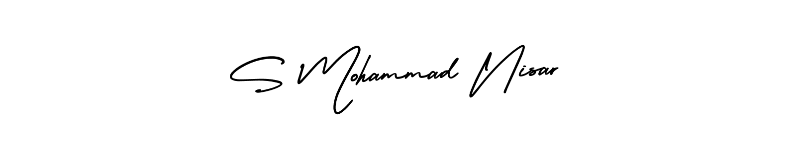 Also You can easily find your signature by using the search form. We will create S Mohammad Nisar name handwritten signature images for you free of cost using AmerikaSignatureDemo-Regular sign style. S Mohammad Nisar signature style 3 images and pictures png