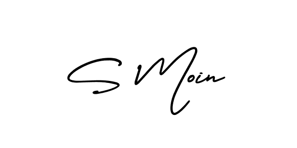 The best way (AmerikaSignatureDemo-Regular) to make a short signature is to pick only two or three words in your name. The name S Moin include a total of six letters. For converting this name. S Moin signature style 3 images and pictures png