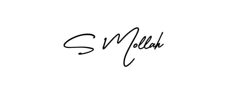 Use a signature maker to create a handwritten signature online. With this signature software, you can design (AmerikaSignatureDemo-Regular) your own signature for name S Mollah. S Mollah signature style 3 images and pictures png