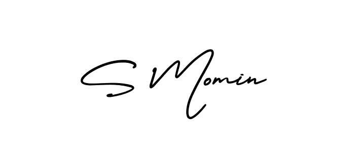 You should practise on your own different ways (AmerikaSignatureDemo-Regular) to write your name (S Momin) in signature. don't let someone else do it for you. S Momin signature style 3 images and pictures png