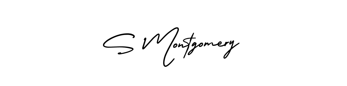 This is the best signature style for the S Montgomery name. Also you like these signature font (AmerikaSignatureDemo-Regular). Mix name signature. S Montgomery signature style 3 images and pictures png