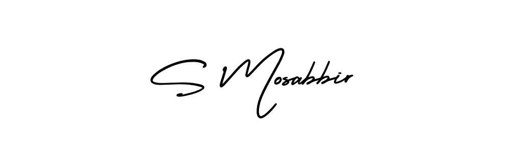 The best way (AmerikaSignatureDemo-Regular) to make a short signature is to pick only two or three words in your name. The name S Mosabbir include a total of six letters. For converting this name. S Mosabbir signature style 3 images and pictures png