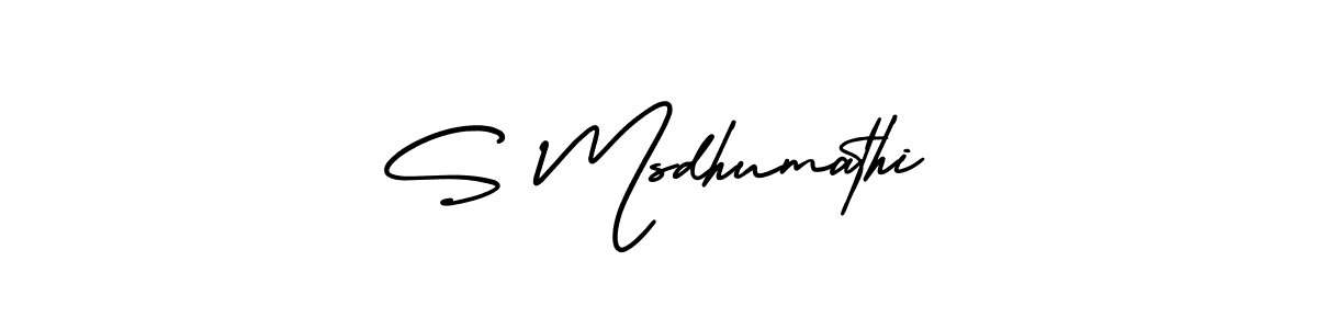 Also You can easily find your signature by using the search form. We will create S Msdhumathi name handwritten signature images for you free of cost using AmerikaSignatureDemo-Regular sign style. S Msdhumathi signature style 3 images and pictures png