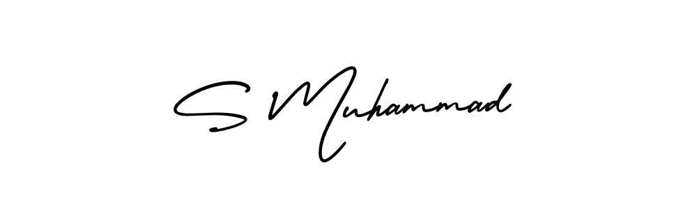 How to make S Muhammad name signature. Use AmerikaSignatureDemo-Regular style for creating short signs online. This is the latest handwritten sign. S Muhammad signature style 3 images and pictures png