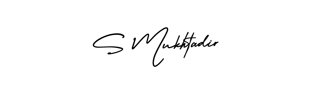 How to Draw S Mukhtadir signature style? AmerikaSignatureDemo-Regular is a latest design signature styles for name S Mukhtadir. S Mukhtadir signature style 3 images and pictures png