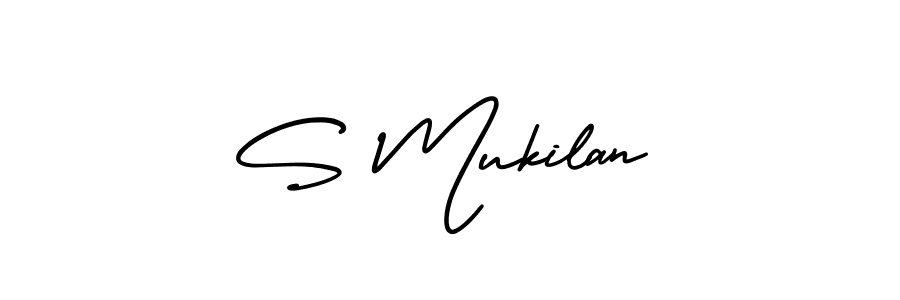 S Mukilan stylish signature style. Best Handwritten Sign (AmerikaSignatureDemo-Regular) for my name. Handwritten Signature Collection Ideas for my name S Mukilan. S Mukilan signature style 3 images and pictures png