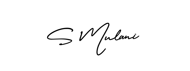 How to make S Mulani name signature. Use AmerikaSignatureDemo-Regular style for creating short signs online. This is the latest handwritten sign. S Mulani signature style 3 images and pictures png