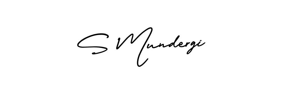 How to make S Mundergi name signature. Use AmerikaSignatureDemo-Regular style for creating short signs online. This is the latest handwritten sign. S Mundergi signature style 3 images and pictures png