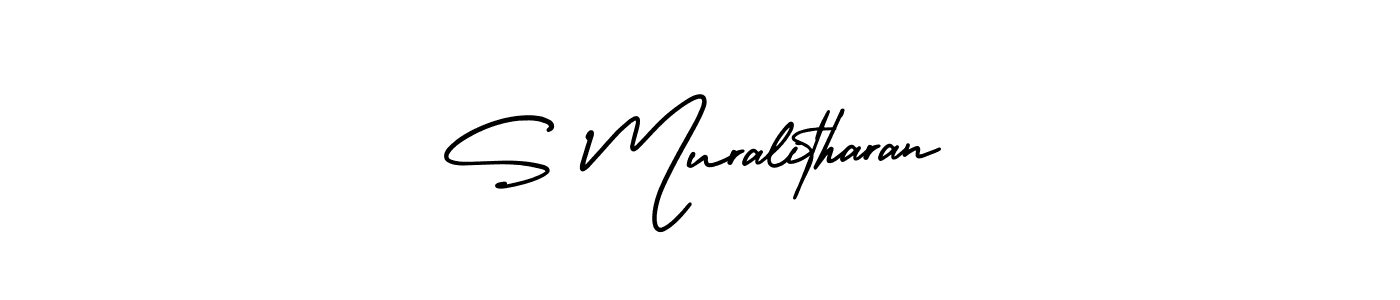 The best way (AmerikaSignatureDemo-Regular) to make a short signature is to pick only two or three words in your name. The name S Muralitharan include a total of six letters. For converting this name. S Muralitharan signature style 3 images and pictures png