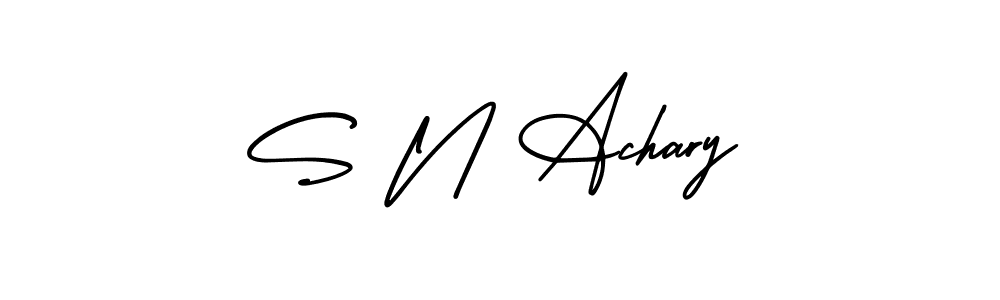 AmerikaSignatureDemo-Regular is a professional signature style that is perfect for those who want to add a touch of class to their signature. It is also a great choice for those who want to make their signature more unique. Get S N Achary name to fancy signature for free. S N Achary signature style 3 images and pictures png